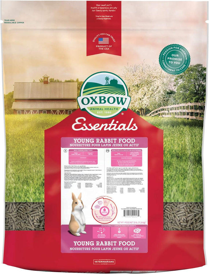 Essentials Rabbit Food, Adult, Made with  Timothy Hay for Rabbit, Pet Pellets with Vitamins & Minerals, Small Animal Pet Products, Bunny Food, Made in USA, High Fiber, 10 Lb. Bag