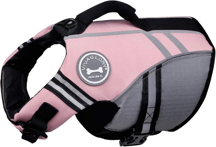 Sports Style Dog Life Vest, Dog Life Jacket for Swimming & Boating, Ripstop & Buoyancy for Puppy Doggy, Lifejacket with Handle, M, Blue