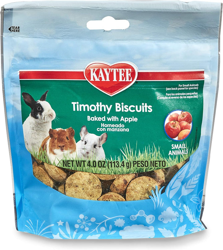 Timothy Biscuits Baked Treat for Pet Guinea Pigs, Rabbits & Other Small Animals, Apple, 4 Oz