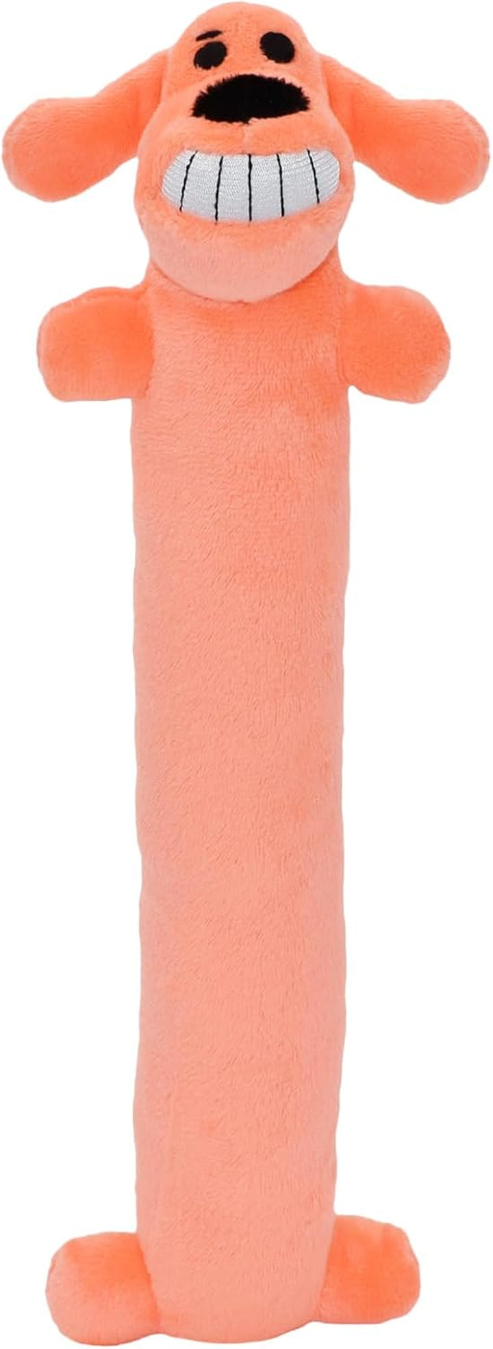 Loofa Dog Plush Toy W/ Birthday Hat - Squeaky Dog Toy for Dogs - Soft Plush - Stuffed Animal Dog Toys for Playing (1 Count, 12”, Random Color Surprise)