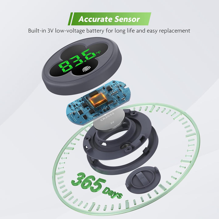 Aquarium Thermometer Digital, LED Fish Tank Thermometer Wireless Accurate Temperature Gauge to ±0.9℉, Aquarium Accessories for Fish Tank, Betta, Axolotl Tank or Aquatic, Replaceable Battery