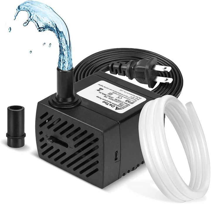 50GPH 3W Small Submersible Water Pump Mini Fountain Pump Ultra Quiet for Aquarium Fish Tank Pond Statuary Hydroponics
