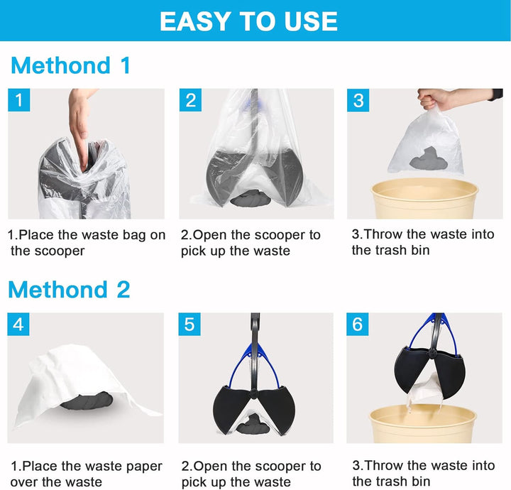 Pooper Scooper for Large Small Dogs, Folding Dog Poop Scooper, Durable Spring and Premium Materials，Easy to Use for Grass, Dirt, Gravel Pick up Shovel