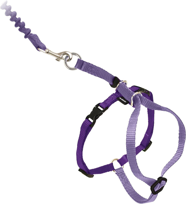 Come with Me Kitty Cat Harness & Bungee Leash - Comfortable No-Choke Harness with Lightweight Bungee Leash for Outdoor Fun - Escape Free Pulling Prevention - Medium - Lilac