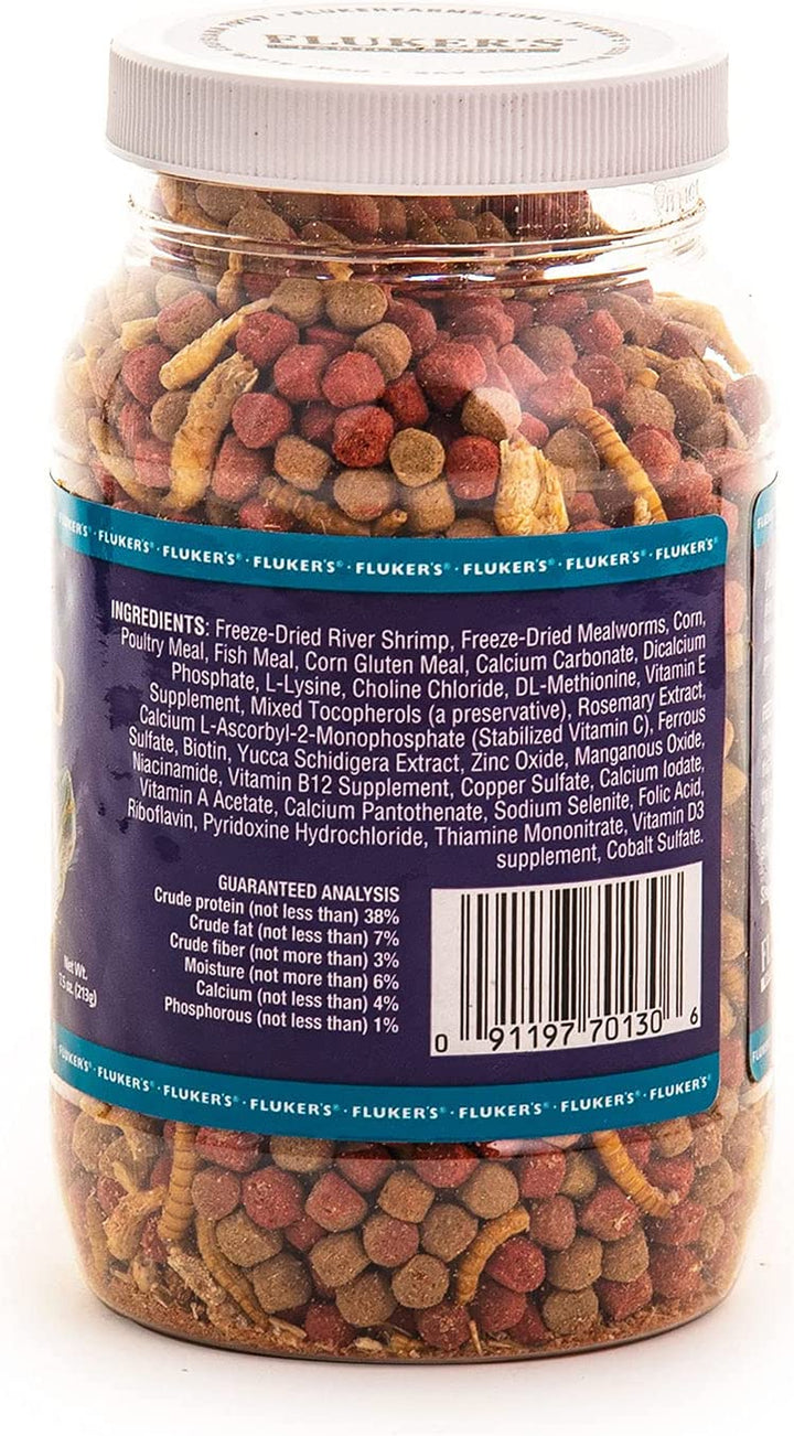 Buffet Blend Aquatic Formula, Turtle Food with Freeze, Dried Shrimp, Mealworms, and Vitamin Enriched Pellets, 7.5 Oz