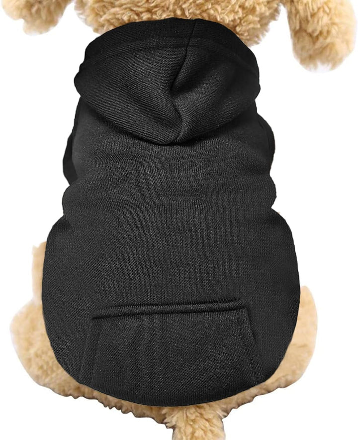 Winter Dog Hoodie Sweatshirts with Pockets Warm Dog Clothes for Small Dogs Chihuahua Coat Clothing Puppy Cat Custume (Coffee, Small)
