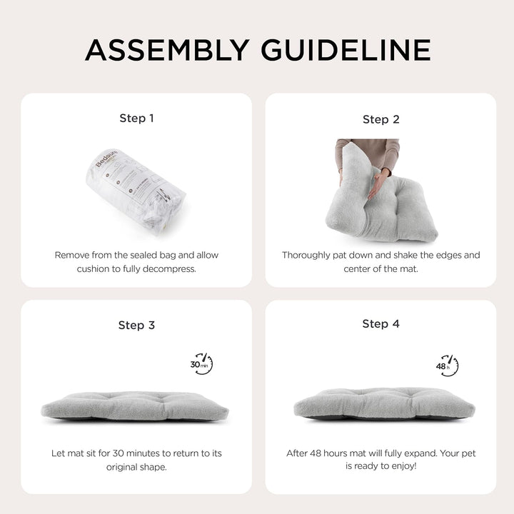 Washable XL Dog Bed for Crate for Extra Large Dogs, Comfort Fluffy Plush Pet Pillow Bed Kennel Pad with Non-Slip Bottom, Machine Washable Pet Sleeping Mat, 41"X27", Gray