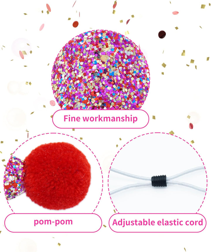 10 Pack Mini Small Dog Hats with Sequins Puppy Birthday Party Hats Cats Adjustable Holiday Hats Headband Kitten Hats Pet Grooming Costume Accessories