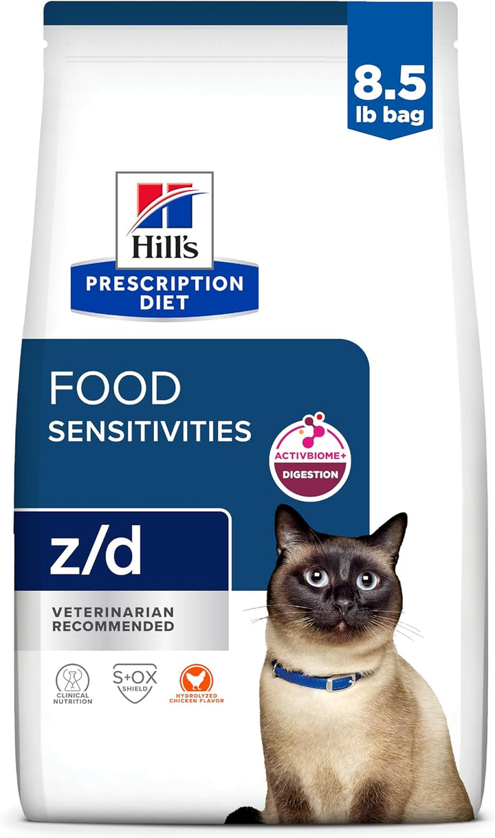 Z/D Skin/Food Sensitivities Hydrolyzed Dry Cat Food, Veterinary Diet, 8.5 Lb. Bag