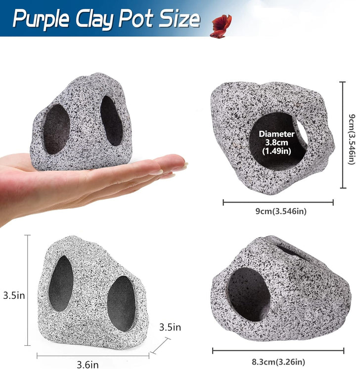 Aquarium Decorations Cave Fish Tank Accessories Rock Decor for Shrimp Cichlid Hiding Breeding Small Fish Bowl Hide Decoration Betta Toys Hideout Stones House（Medium）