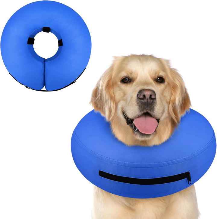 Inflatable Dog Cone Collar Alternative after Surgery, Doggie Neck Donut Collar Recovery Ecollar, Soft Dog Cone for Small Medium Large Dogs