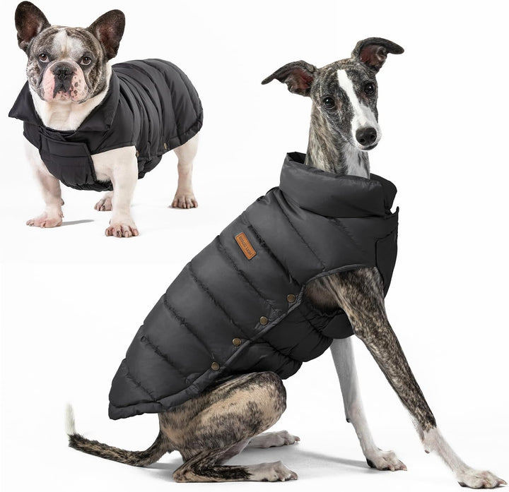 Dog Puffer Jacket, down Winter Coat, Durable Outdoor Coat for Cold and Windy Conditions, Waterproof, Lightweight Jacket, Adjustable Fit for Small, Medium, Large Dogs(Pink,12/M)