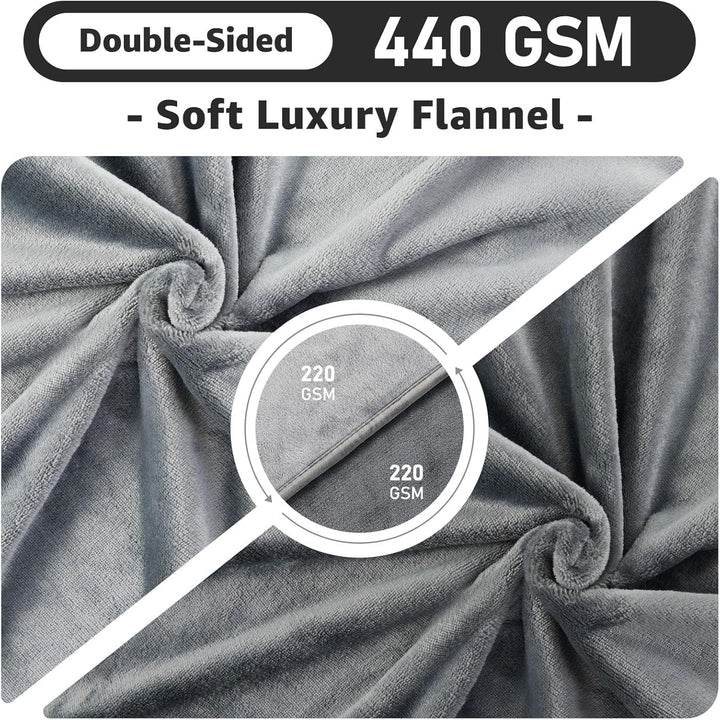 Waterproof Blanket for Bed: Reversible Soft Flannel Love Blanket 60" X 80", Bed Blanket for Couples Washable, Spill-Proof Dog Throw Blanket for Couch, Sofa Protect, Camping, Travel, Grey