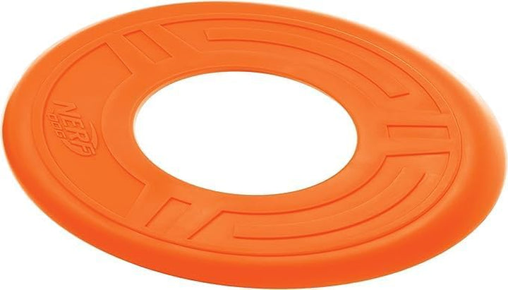 Atomic Flyer Outdoor Dog Toy, 10 Inch Flying Disc Dog Fetch Toy, Rubber Dog Toy for Medium Dogs and Large Dogs, Orange