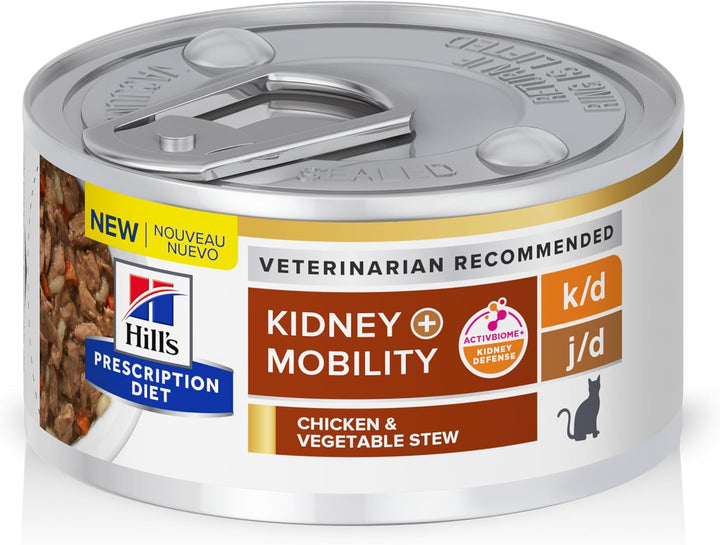 K/D Kidney Care Chicken & Vegetable Stew Wet Cat Food, Veterinary Diet, 2.9 Oz. Cans, 24-Pack