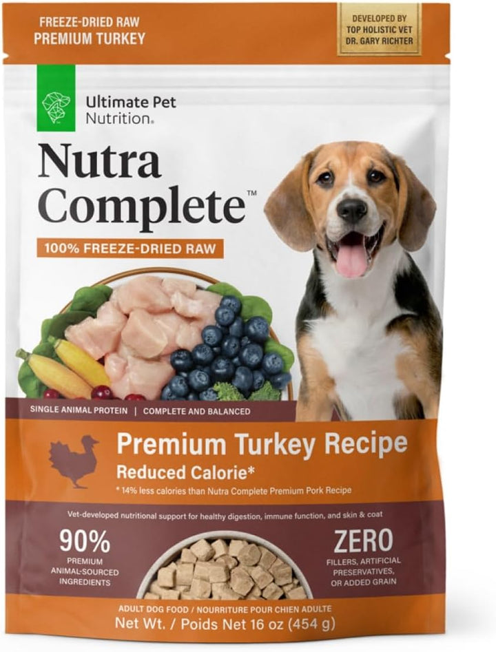 Nutra Complete Freeze Dried Raw Dog Food, Veterinarian Formulated with Antioxidants, Prebiotics & Amino Acids (3 Pound, Beef)