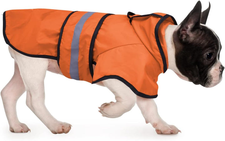 Dog Raincoat Jacket Reflective Adjustable Hooded Pet Poncho Rain Coat with Leash Hole for Small to X-Large Dogs Yellow - L