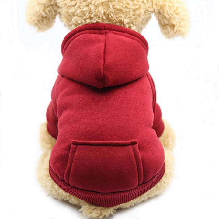 Winter Dog Hoodie Sweatshirts with Pockets Warm Dog Clothes for Small Dogs Chihuahua Coat Clothing Puppy Cat Custume (Coffee, Small)