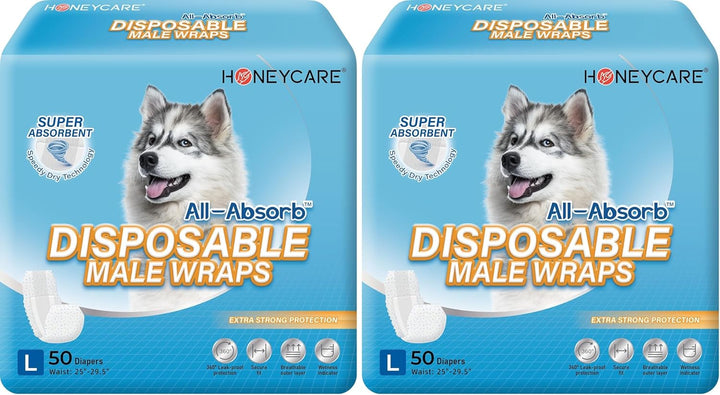 All-Absorb A26 Male Dog Wrap, 50 Count, Small