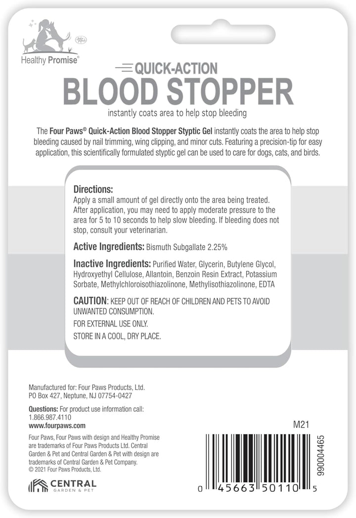 Healthy Promise Quick Action Blood Stopper Styptic Gel for Dogs & Cats, 1.16 Oz.