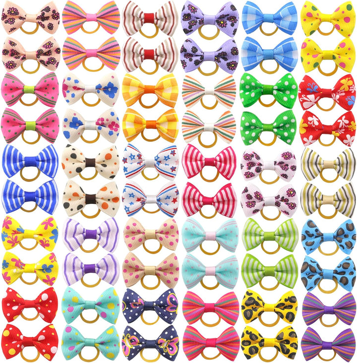 Dog Hair Bows Small Puppy: Clips for Pet Grooming Gifts 60Pcs (30 Colros X 2)