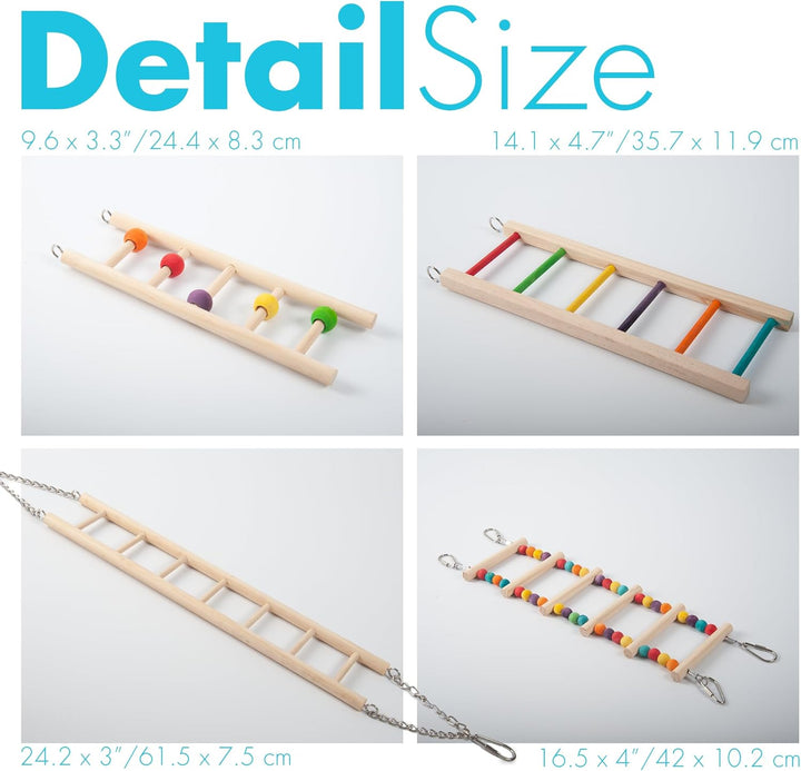 Parrot Playground Large 4 Layers - Small Bird Playground Parakeet Play Stand Bird Gym Parrots Playpen Play Playstand Parrot Tree for Cockatiel Lovebirds Conure Cockatoos Finch Budgies