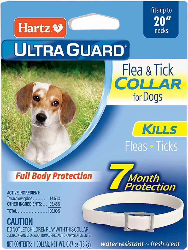 Ultraguard Flea & Tick Collar for Dogs and Puppies, 7 Month Flea and Tick Protection and Prevention per Collar, White, up to 20 Inch Neck