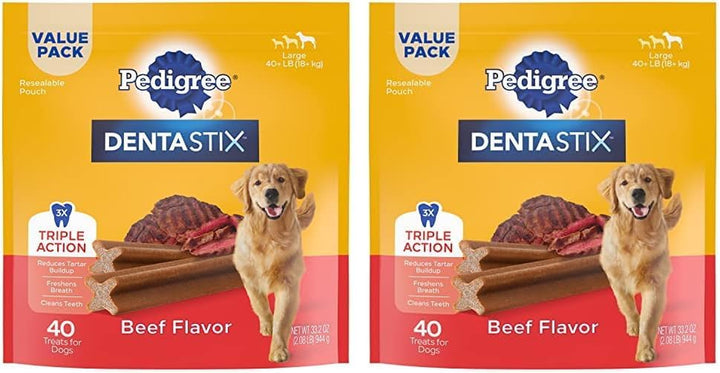 Dentastix Large Breed Dog Treats, Original, Beef & Fresh Flavor, 2.73 Lb. Variety Pack (51 Treats)