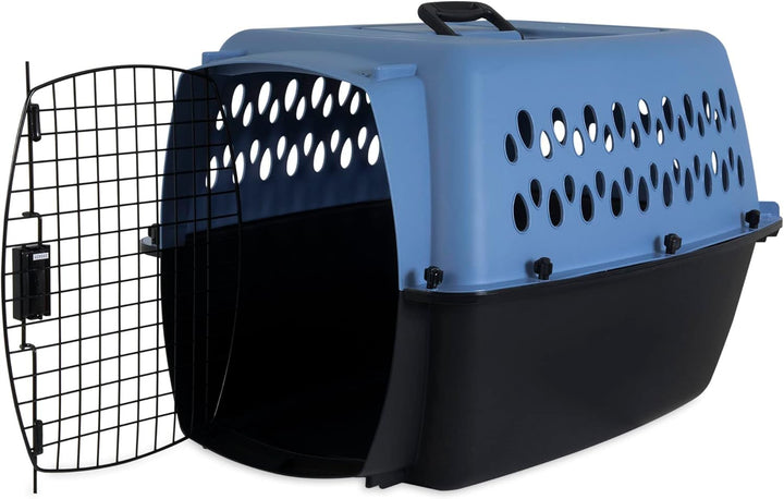 Pet Porter Fashion Dog Kennel 26", Parisian Blue & Black, for Pets 20-25Lbs, Made in USA