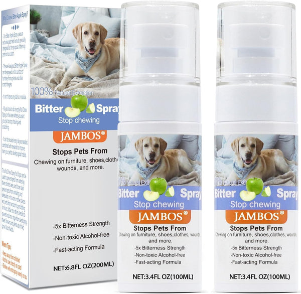 Effectively | 2 Bottles Bitter Apple Spray for Dogs to Stop Chewing, NO Chew Spray for Dogs Protect the Safety of Furniture and Your Belongings, Prevent Licking Injuries (Blue, M)