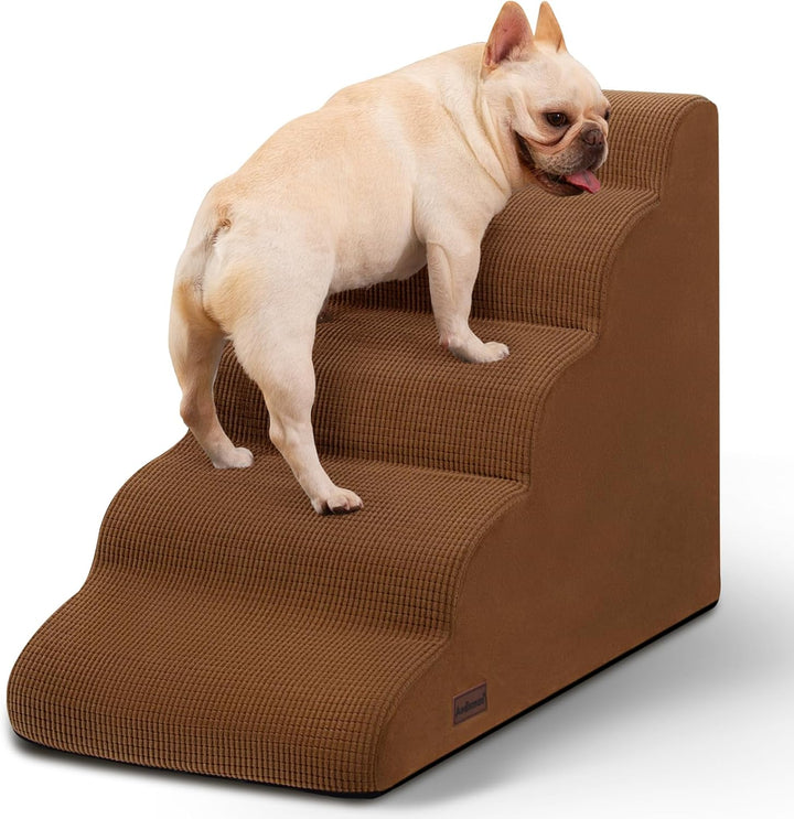 3-Step Dog Ramp and Stairs for Sofa and Chair - Non-Slip Sturdy Pet Steps for Small Dogs and Cats,15.7" H,Grey