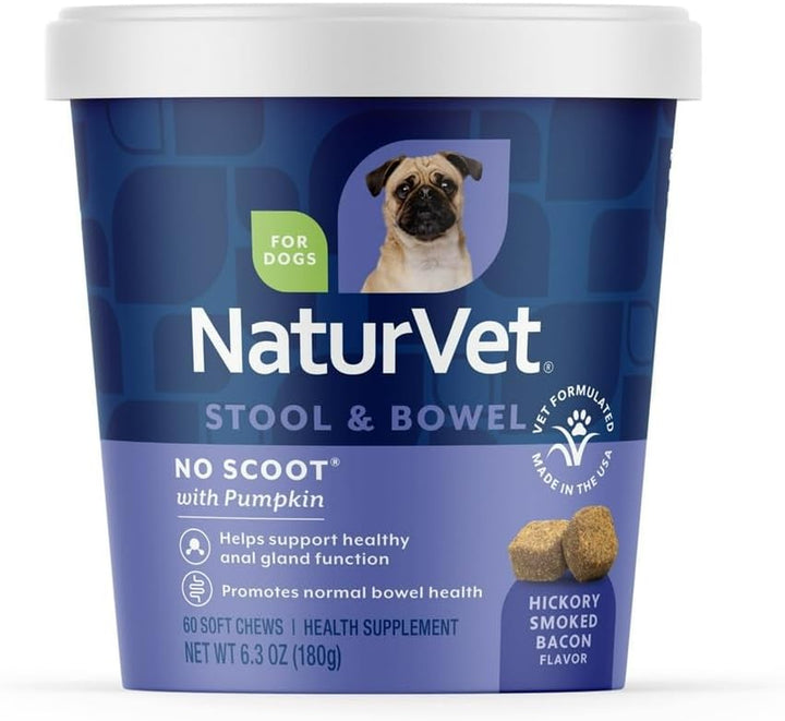 - No Scoot for Dogs - 60 Soft Chews - plus Pumpkin - Supports Healthy Anal Gland & Bowel Function - Enhanced with Beet Pulp & Psyllium Husk