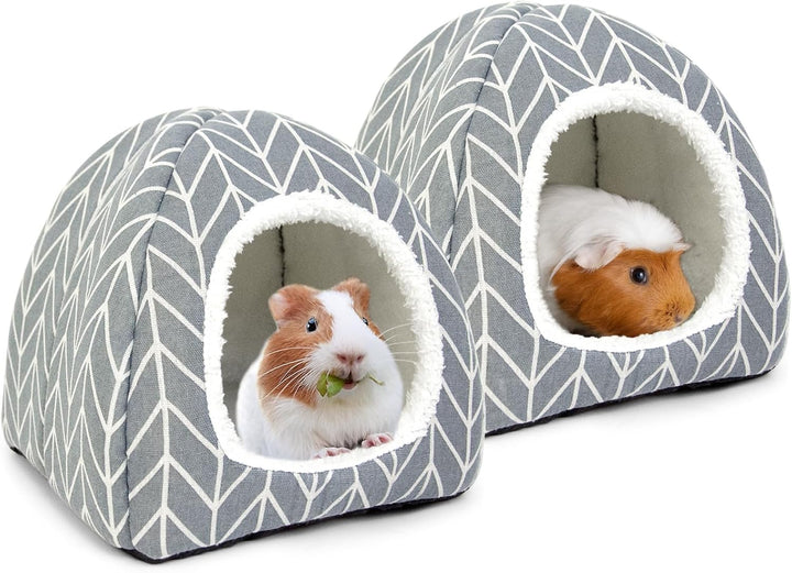 Guinea Pig Hideout Bed Rabbit House Cave Accessories Cozy Hide-Out for Bunny Hedgehog Ferret Chinchilla&Other Small Animals (Grey)