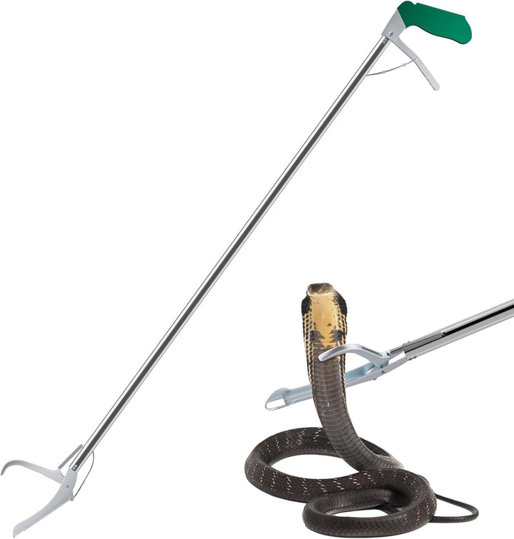 47" Extra Heavy Duty Snake Tongs Reptile Grabber Catcher Wide Jaw Handling Tool