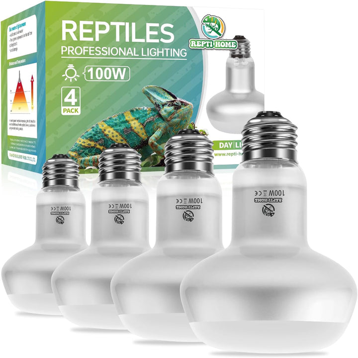 Reptile Heat Lamp Bulbs, Simulate Natural Sunlight Heat Light Bulb, 2 Pack 100W Amphibian Terrarium Basking Spot Lamp for Reptile, Bearded Dragon, Lizard, Turtle, Snake