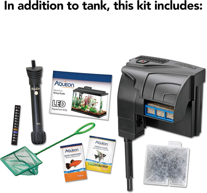Aquarium Fish Tank Starter Kit with LED Lighting 10 Gallon Fish Tank