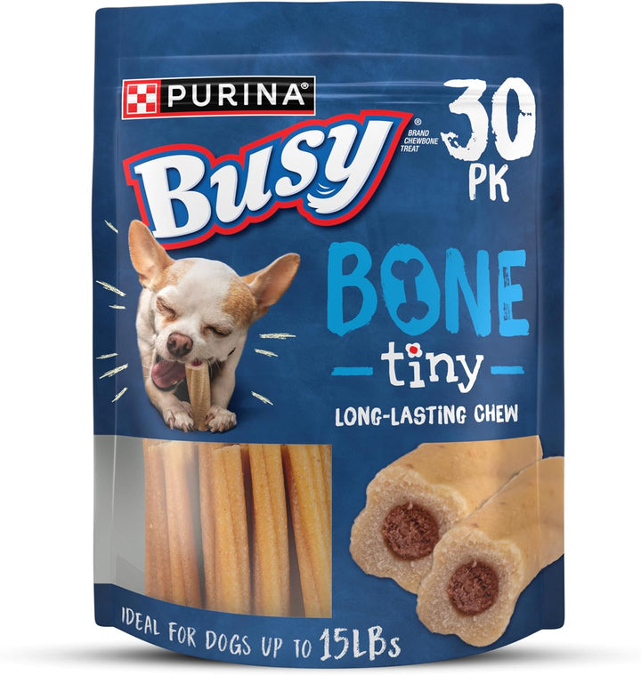 Bone Adult Toy Breed Dog Chew Bone Treats, Tiny - 60 Ct. Pouch