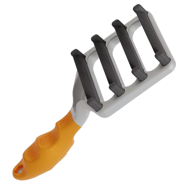 Deshedding Dog Brush for Long Hair Dogs – Pet Hair Brush with 4 Carbon Fiber Edges – Deshedding Tool Removes Loose Fur – Gentle & Effective Dog Grooming Brush for Shedding