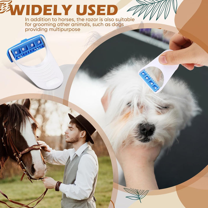 6 Pcs Horse Clippers Grooming Razor Disposable Grooming Razor Fit for Horse and Pet, White