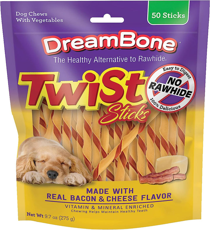 Twist Sticks, Made with Real Chicken, Rawhide-Free Chews for Dogs, 50 Count