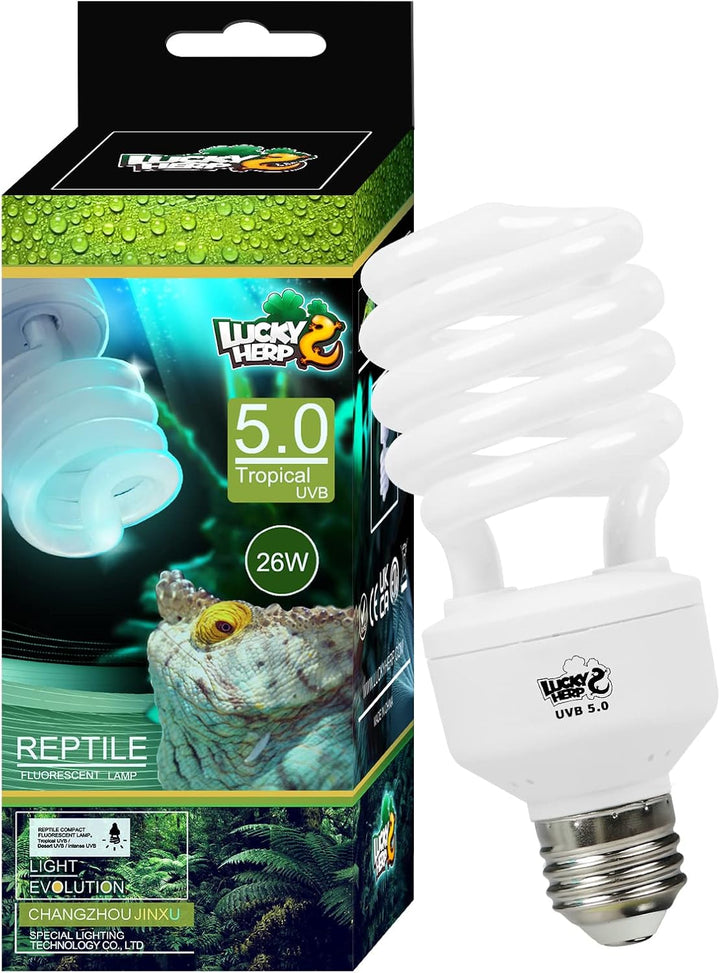 Desert UVA UVB Reptile Light Bulb 10.0 26W Compact Fluorescent Lamp
