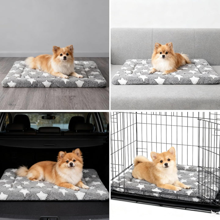 Dog Bed Mat - Dog Crate Pad - Reversible Dog Mat for Pet Comfort - Soft Bed Crate Pads with Dual-Sided Design for All Seasons - Durable, Machine Washable Mat for Crates, Travel, and Home