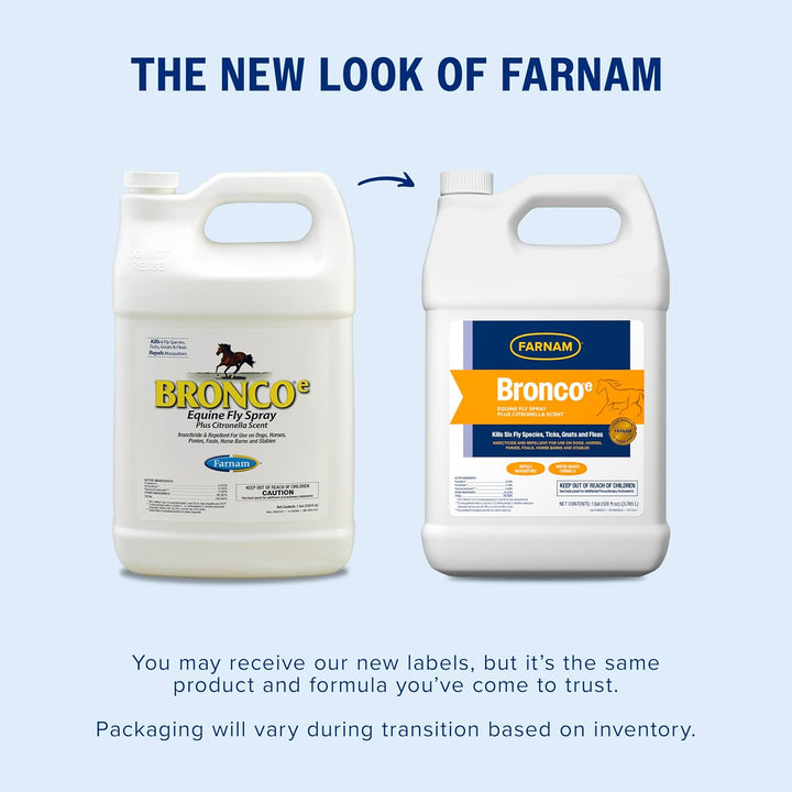 Broncoe Fly Spray plus Citronella for Horses, Dogs & Premises – Kills Flies, Ticks, Fleas, Lice & Mosquitoes – Water-Based, Non-Oily Multi-Purpose Insecticide – 128 Oz