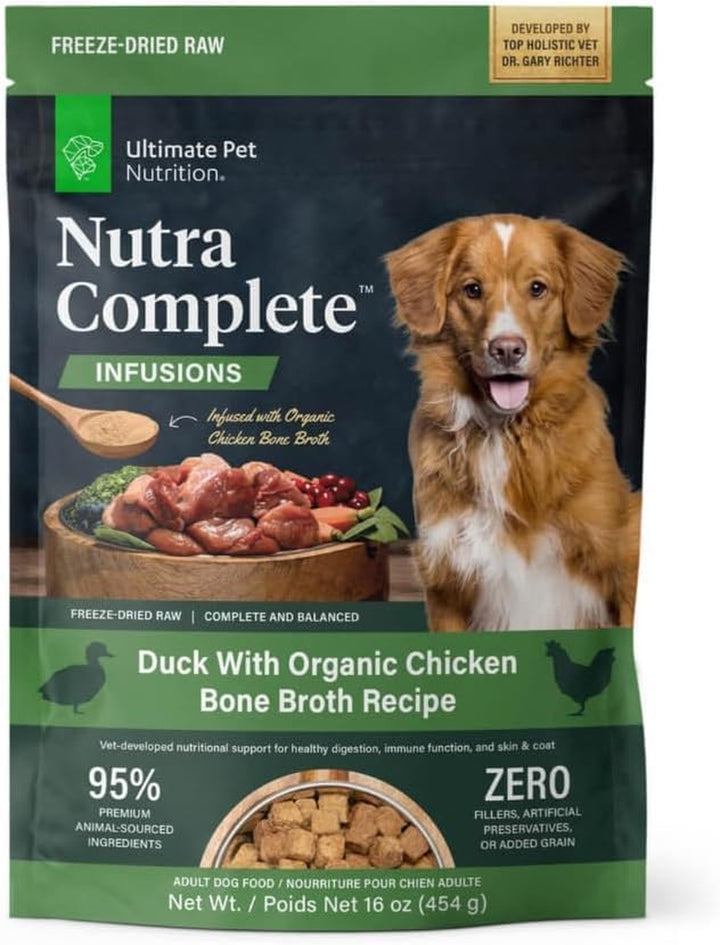 Nutra Complete Freeze Dried Raw Dog Food, Veterinarian Formulated with Antioxidants, Prebiotics & Amino Acids (3 Pound, Beef)