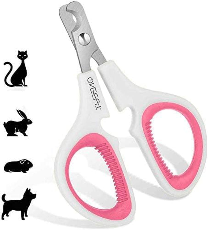 Pet Nail Clippers, Update Version Cat & Kitten Claw Nail Clippers for Trimming, Professional Pet Nail Clippers Best for a Cat, Puppy,Rabbit, Kitten & Small Dog,Sharp & Safe (Pink)