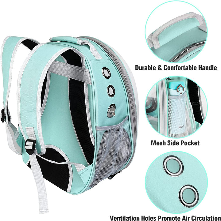 Bird Backpack Carrier with Perch, Portable Bird Travel Cage Bag, Clear Parrot Carrier Cockatiel Cage with Toy Stainless Steel Food Bowl Tray for Conures Parakeet Budgie Canary Lovebirds Small Animals