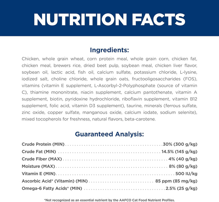 Adult 1-6, Adult 1-6 Premium Nutrition, Dry Cat Food, Chicken Recipe, 4 Lb Bag