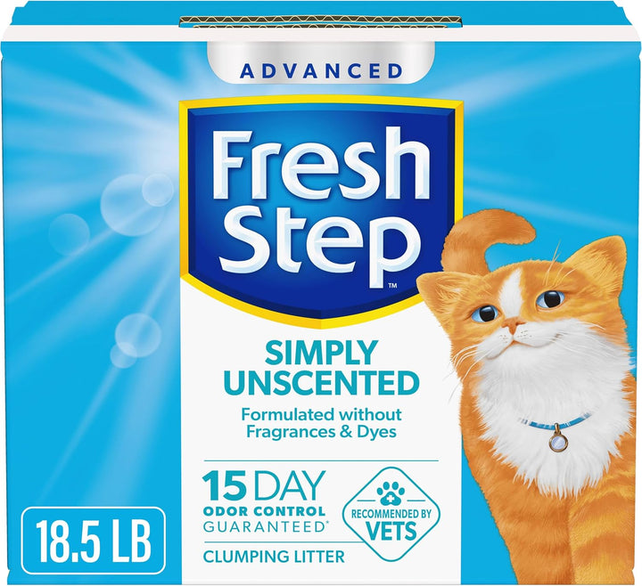 Advanced Simply Unscented Clumping Litter,  Unscented Cat Litter Fights Odor on Contact, 37 Lbs. (2 X 18.5 Lb. Box)