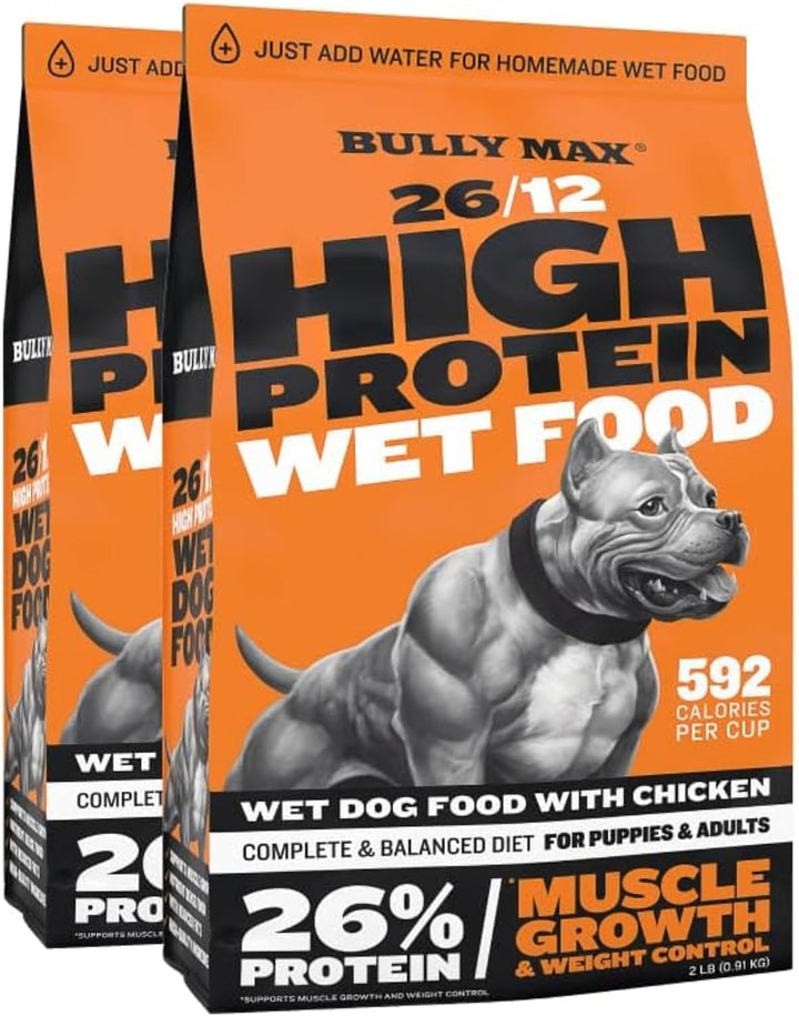 Wet Dog Food for Adults & Puppies - Dehydrated High Protein Instant Fresh Soft Dog Food with Chicken - Healthy Muscle Growth for Small & Large Breeds - 2 Dry Pounds (Makes 5.5 Lbs. Wet Food)