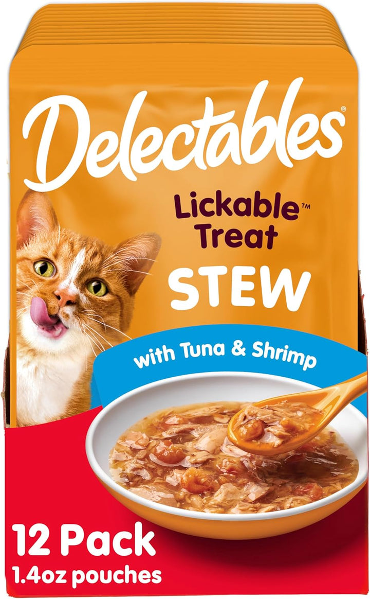 Delectables Stew Lickable Wet Cat Treats for Adult & Senior Cats, Variety Pack, 1.4 Ounce (Pack of 12)